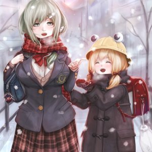 Little frog's walk to school.