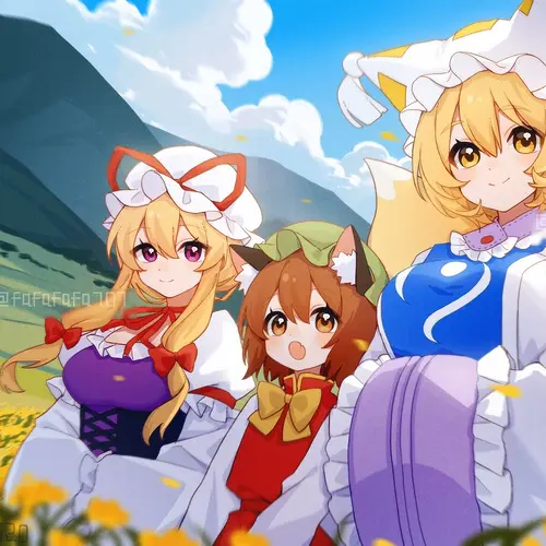 Yakumo Yukari, Yakumo Ran and Chen by Fafa