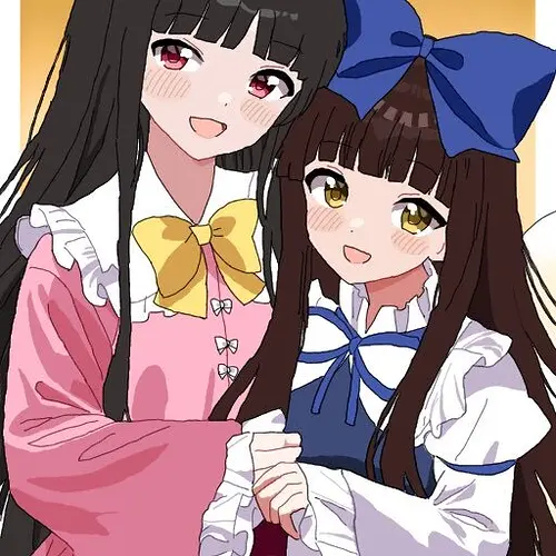 Kaguya Houraisan and Star Sapphire Looking Cute by Nekokawa Isugi
